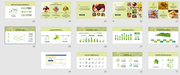 قالب عرض بوربوينت مطبخ نباتي صحي 33 شريحة