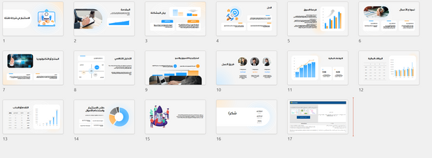 عرض تقديمي- الاستثمار في شركة ناشئة - 17  شريحة