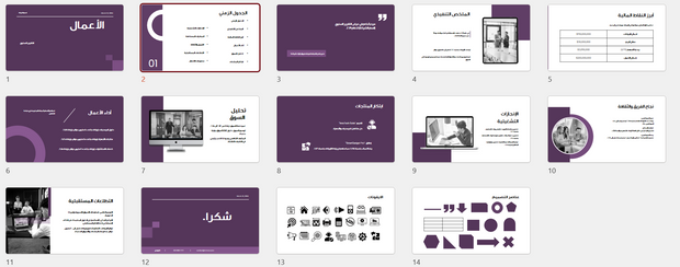 عرض باوربوينت - عرض اعمال احترافي - 14 شريحة